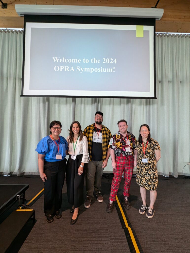 OPRA 2024 finalists, from left to right, Christienne Javier, Georgina Lee, Jordan Hinton, Kieren Lilly, and Lisette Yip.